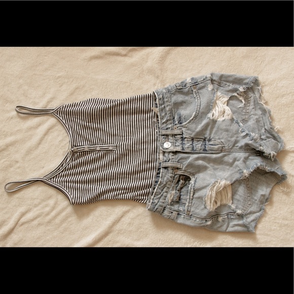 Garage Stripped Bodysuit Tank Top - Picture 2 of 2